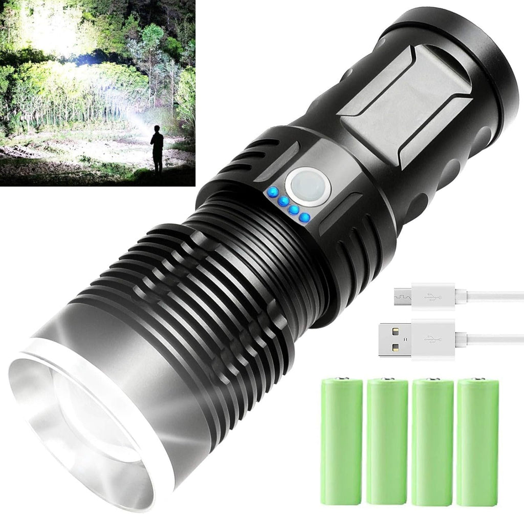 100000 Lumen Rechargeable Tactical Flashlight with Battery V469