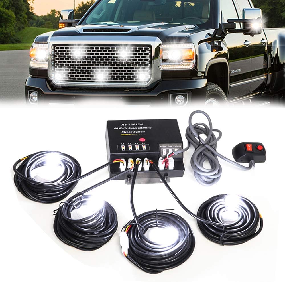 White Pack of 2 Strobe Lights Kit with Controller J562