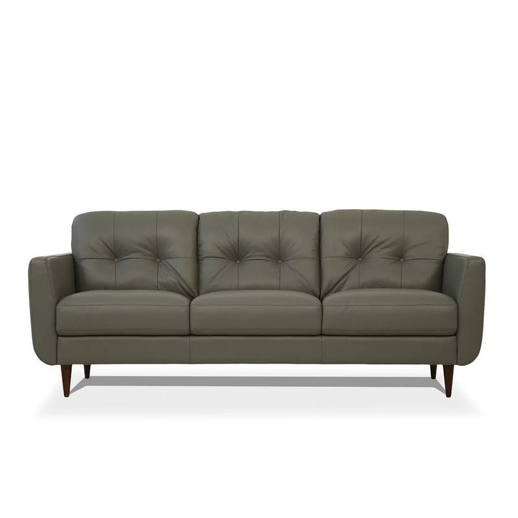 Tufted Leather Sofa in Pesto Green L742746