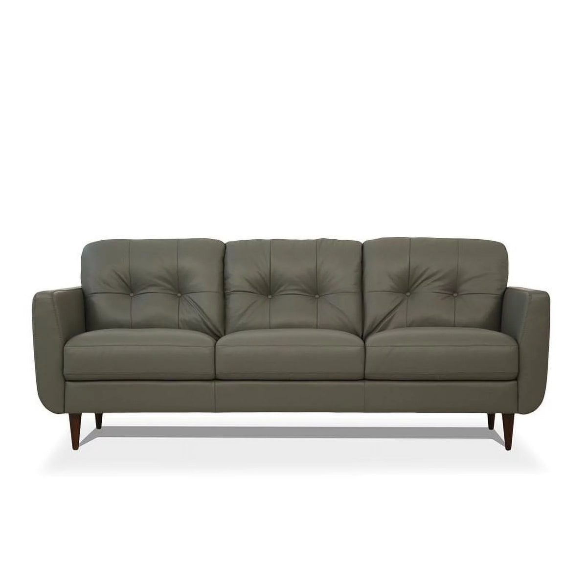 Tufted Leather Sofa in Pesto Green L742746