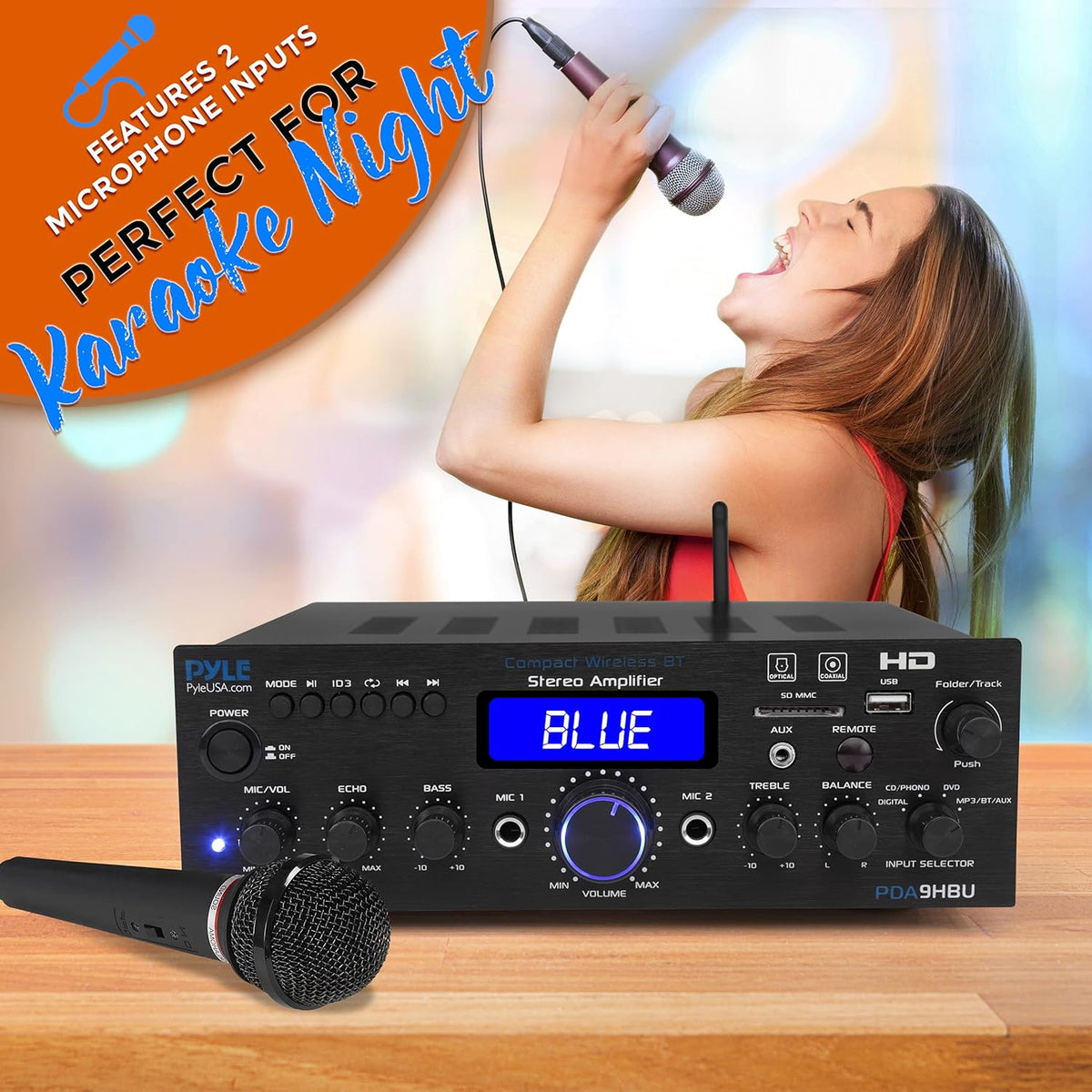 200 Watt Multi-Channel Wireless Bluetooth Home Stereo Amplifier G4998