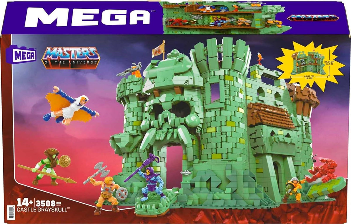 Castle Grayskull Building Set with 3508 Pieces, 6 Poseable Micro Action Figures, 13+ Inches Tall N38600