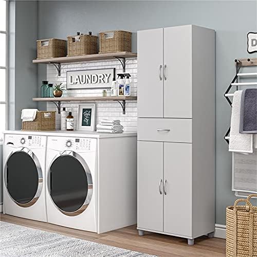 Dove Gray Storage Cabinet with Drawer U4040