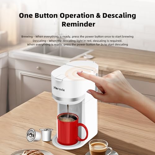 Black Single Serve Coffee Maker for K Cup and Ground Coffee, 6 to 12 oz. Brew Sizes G958