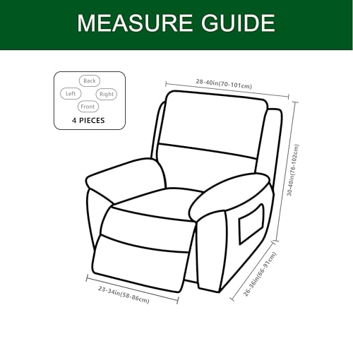 4-Pieces Non Slip Recliner Slipcovers with Arms Y7051