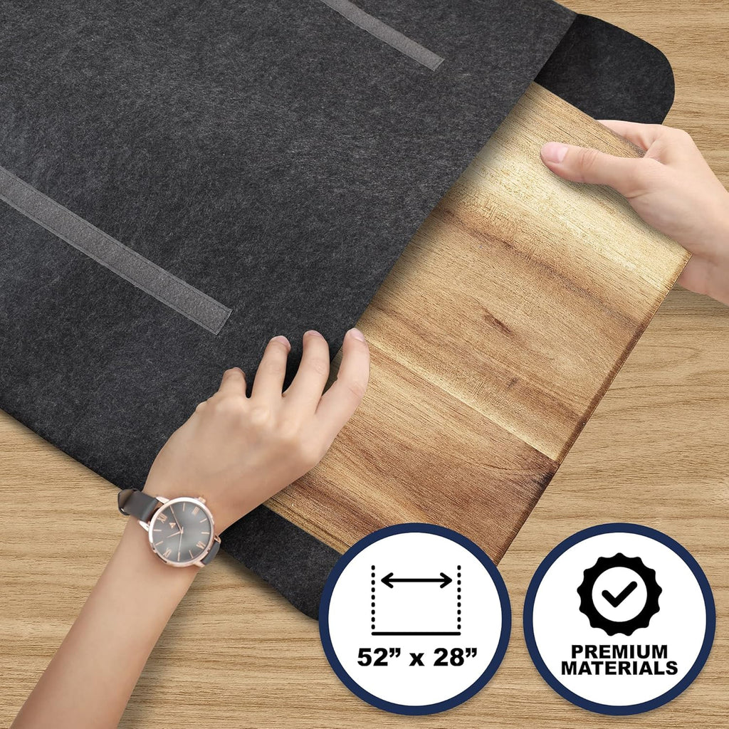 Felt Lined Dining Table Leaf Storage Bag with Handle, Gray P50848