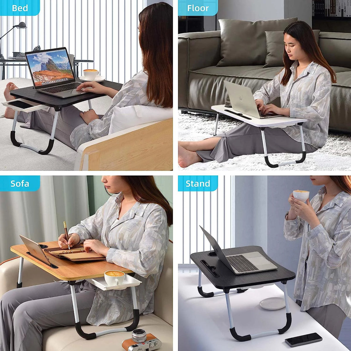 Large Portable Foldable Lap Desk with Cup Holder Z248118