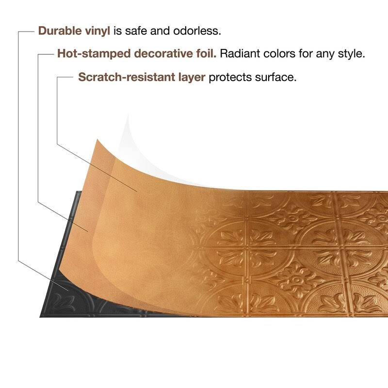 Moonstone Copper Decorative Vinyl Glue Up Ceiling Tile (5 Pack) Z523