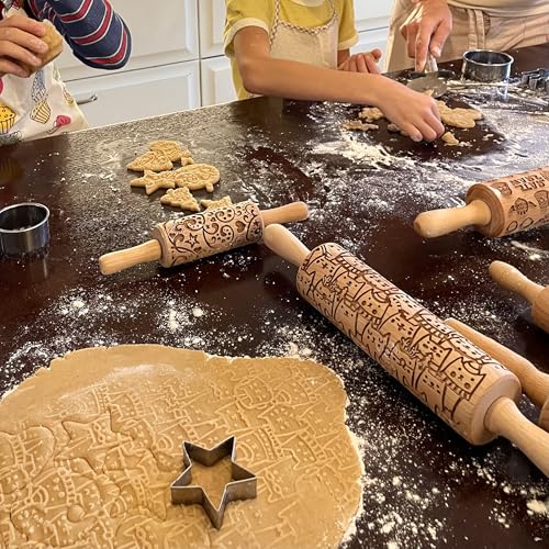 Lotus Flower Pattern Embossing Rolling Pin B2406