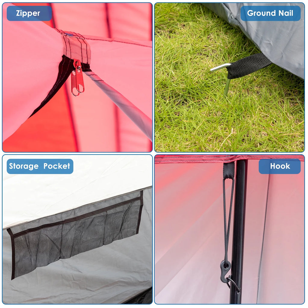10 Person Waterproof Cabin Tent with Rainfly V575