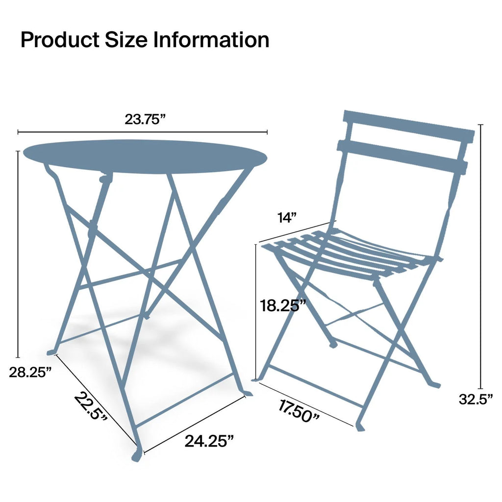 3 Piece Porch Furniture Set with Tea Table Blue I764