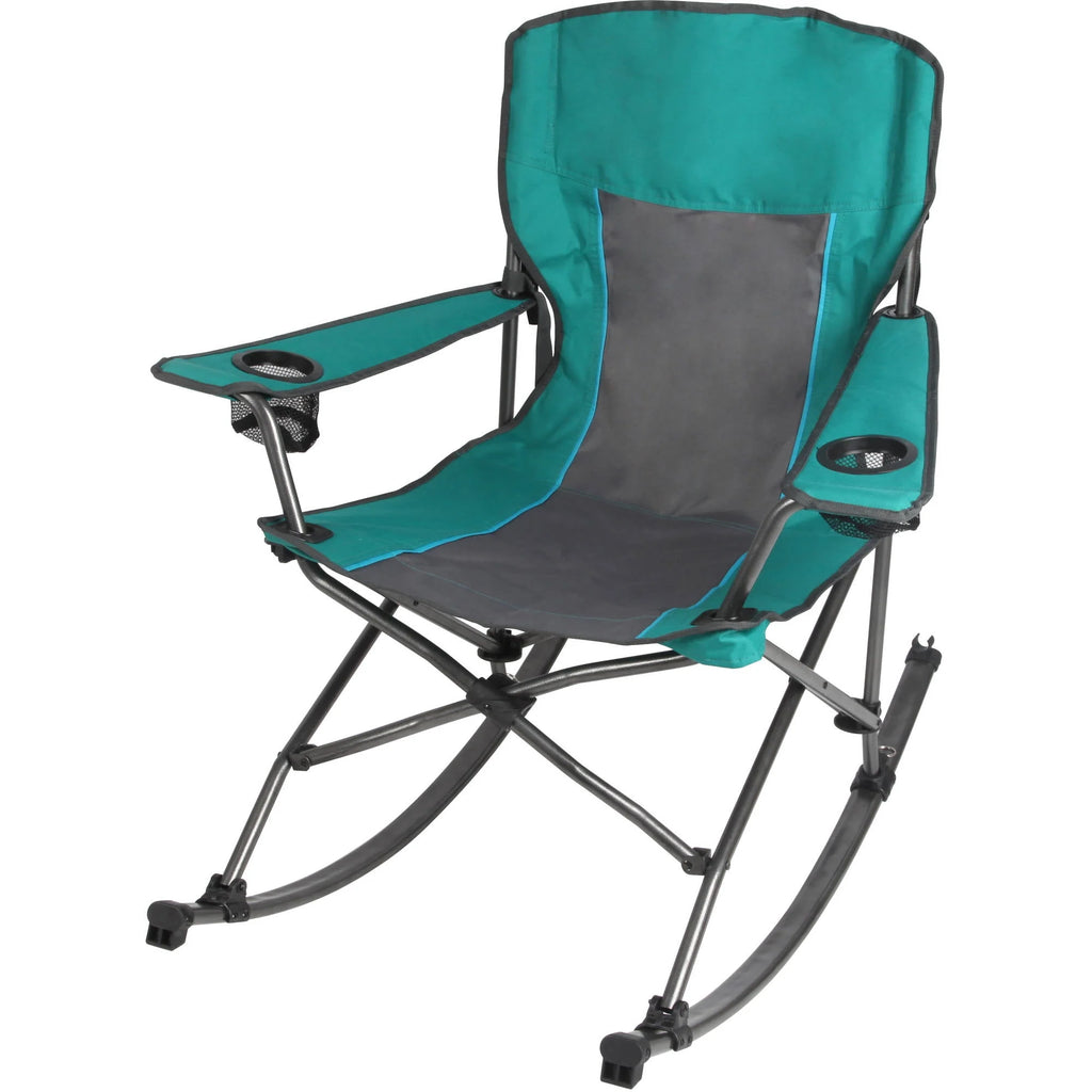 Foldable Camping Rocking Chair, Green, 300 lbs Capacity F61336