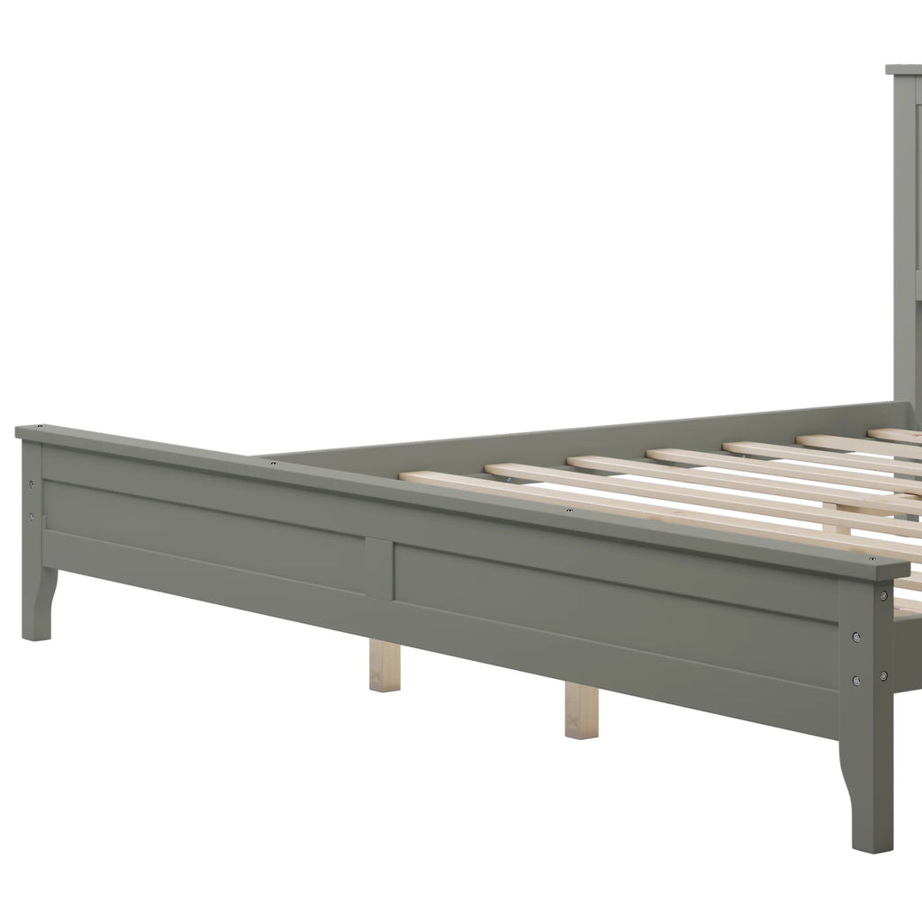 King Size Wood Platform Bed Frame with Headboard B5848