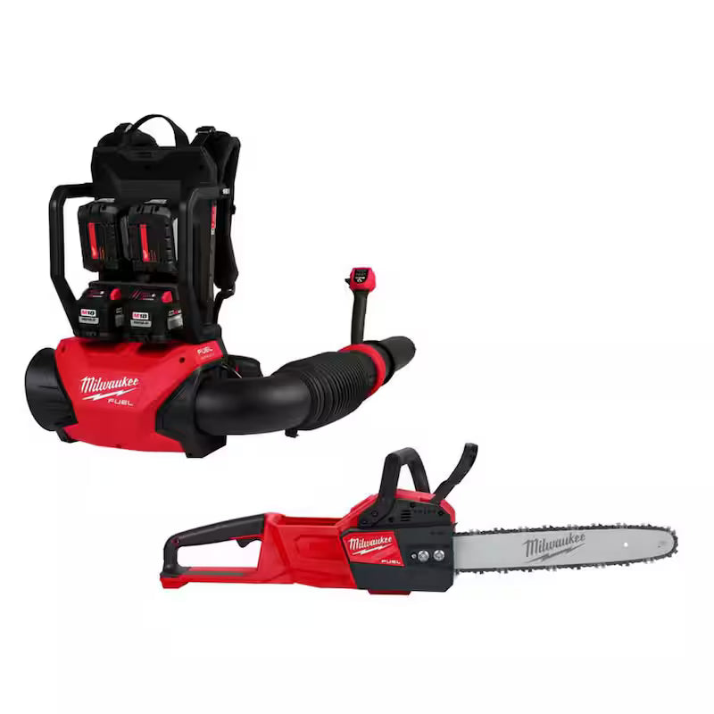 18V Brushless Cordless Backpack Blower Kit with 16 in. Chainsaw H186860