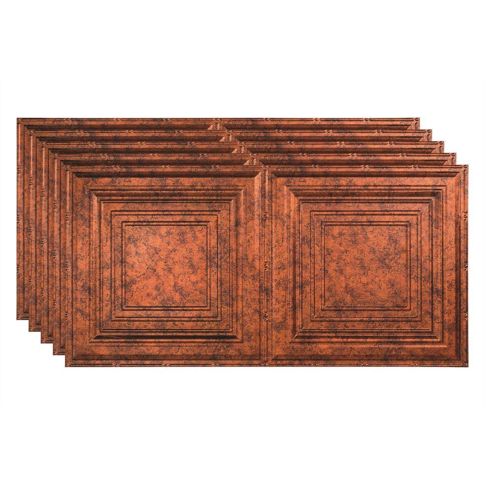 Moonstone Copper Decorative Vinyl Glue Up Ceiling Tile (5 Pack) Z523
