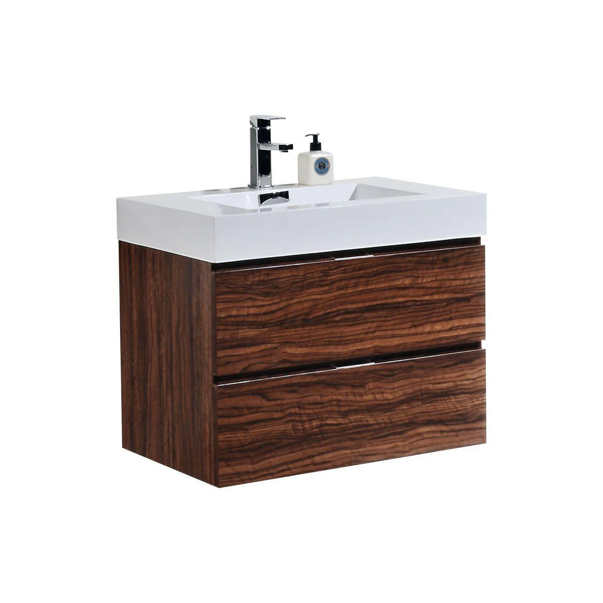 30 in. Wall Mount Walnut Bathroom Vanity V222128