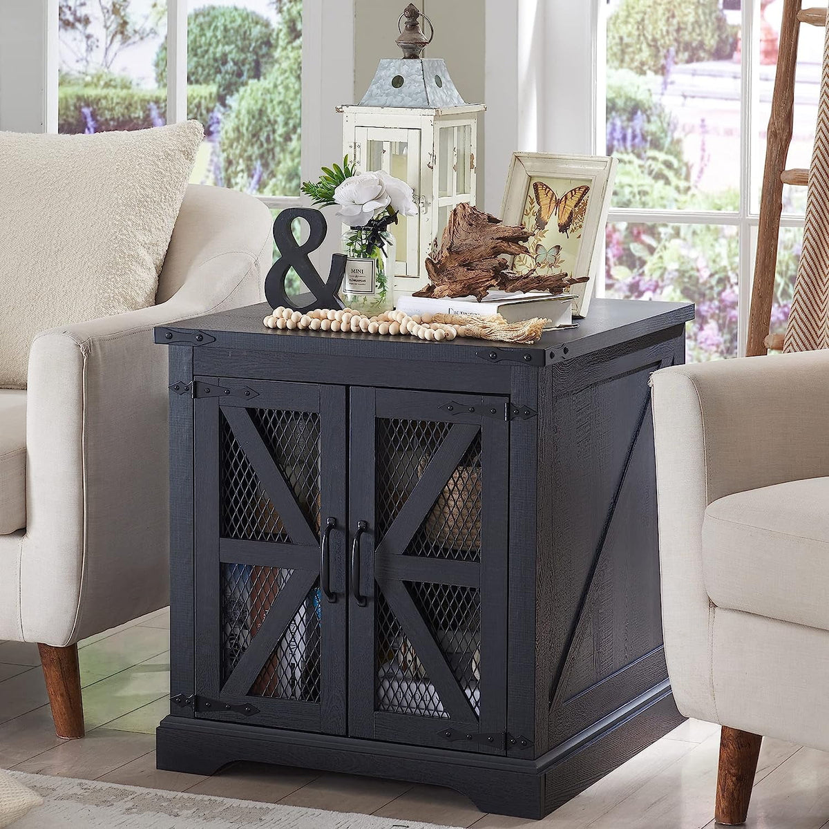 Black Nightstand with Charging Station R629508
