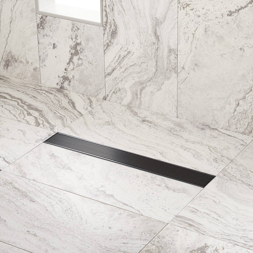 Matte Black Linear Shower Drain I32786