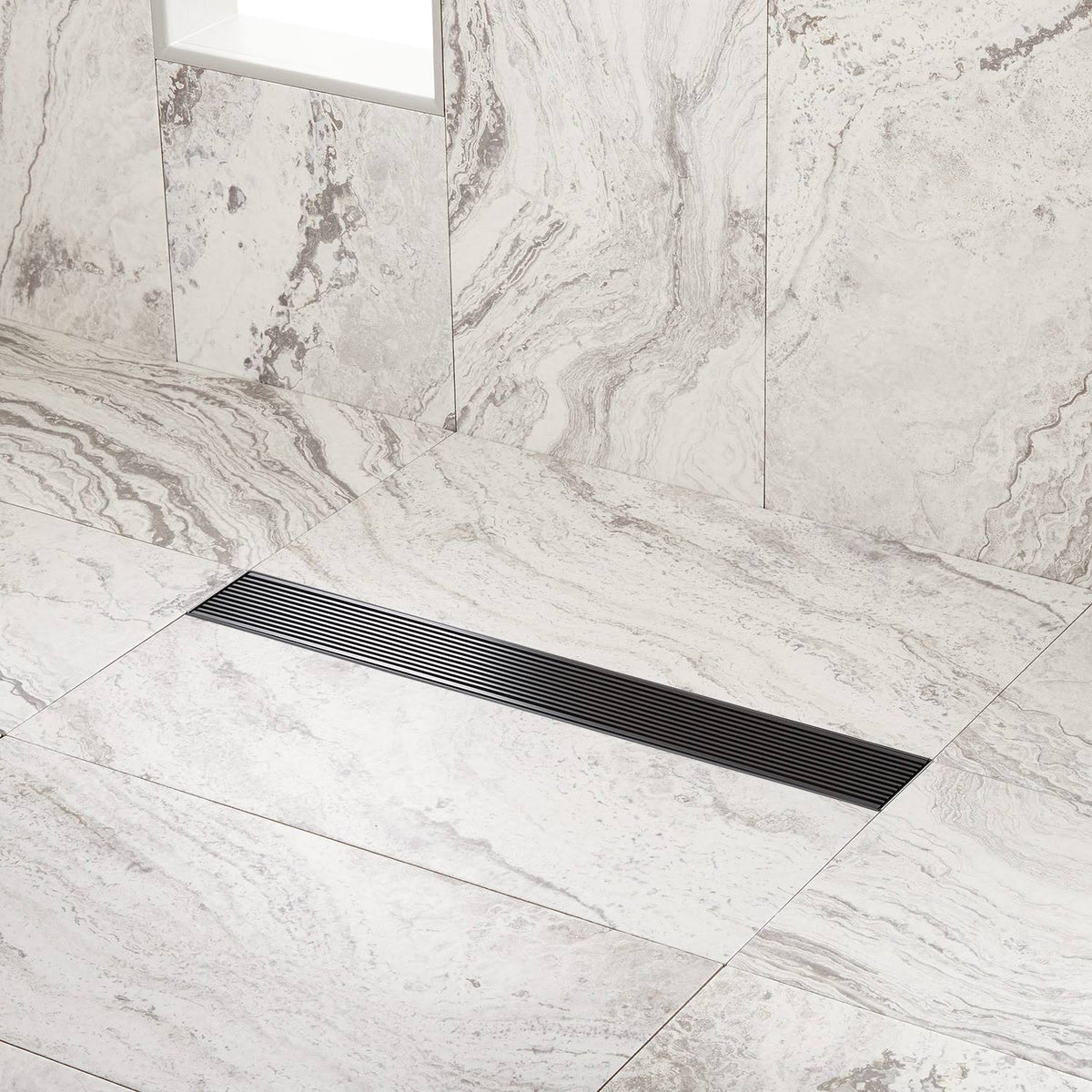 Matte Black Linear Shower Drain I32786