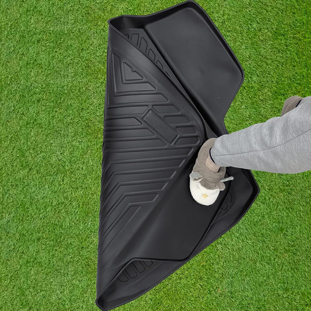 Black All Weather Waterproof TPV Rear Trunk Cargo Mat, Pack of 2 D546914