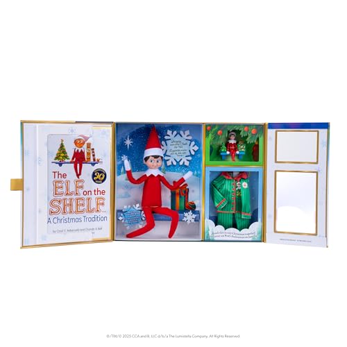 Boy with Blue Eyes Posable Christmas Elf and Storybook P803