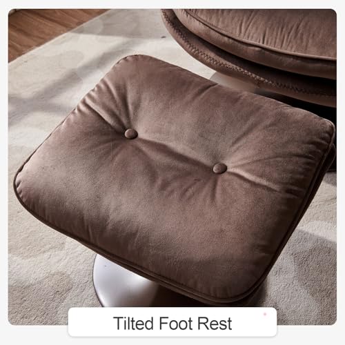 Velvet Swivel Accent Chair with Ottoman Set A3585