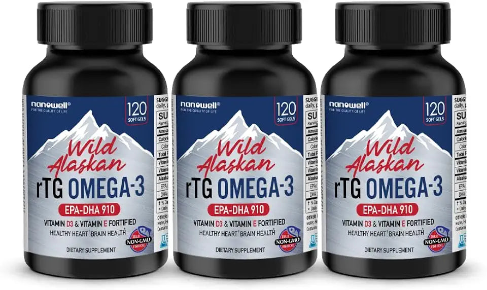 Omega-3 Fish Oil 1196mg EPA DHA Vitamin D3 E 360 Softgels A5577