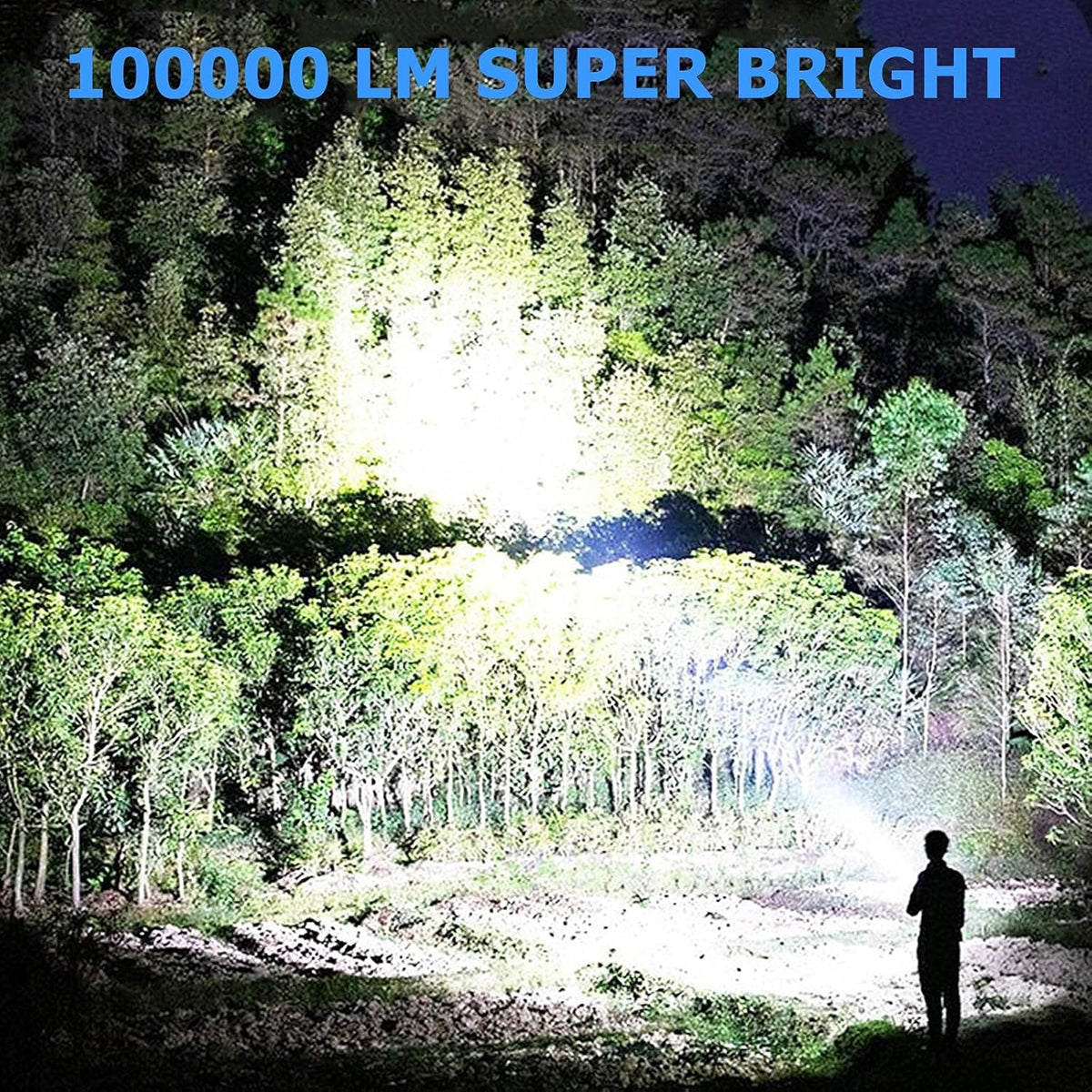 100000 Lumen Rechargeable Tactical Flashlight with Battery V469