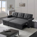 L Shaped Convertible Sleeper Sectional Sofa with Storage Chaise and Pull-Out Bed X71297