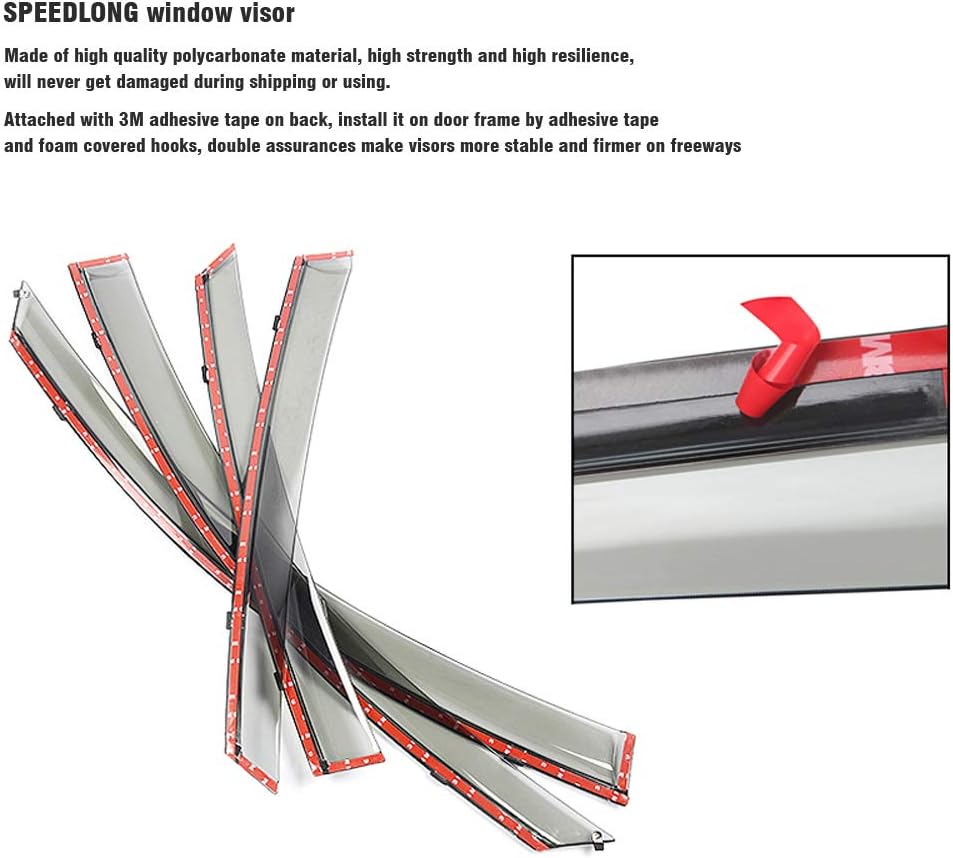 Car Window Visor Vent Shade Deflector Sun Rain Fog Guard B333