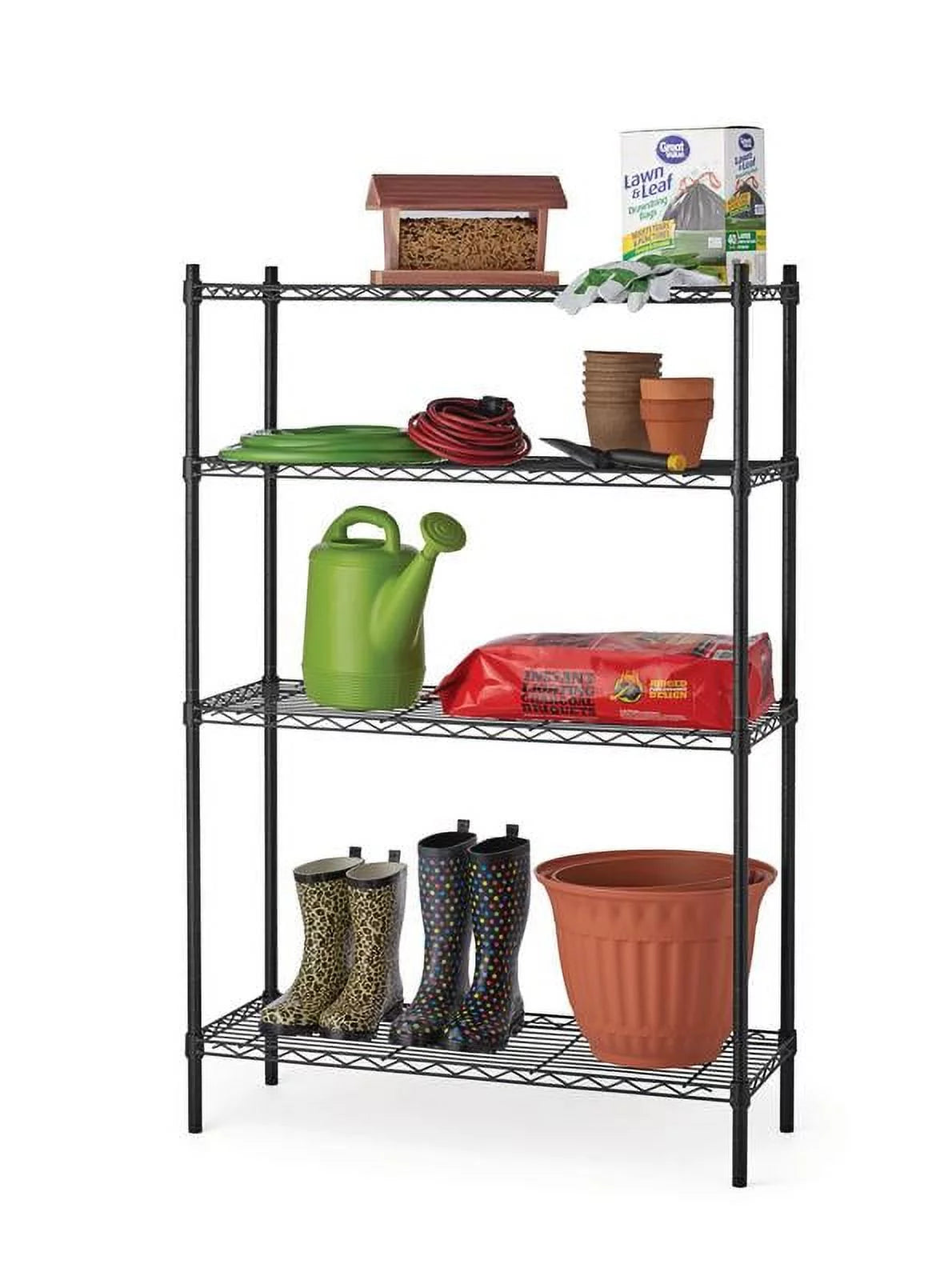 Steel 4-Tier Storage Shelf Unit White T22584