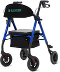 All-Terrain Rollator Walker with 8” Wheels, Height Adjustable, Padded Seat Backrest Cup Holder, Orange M8683