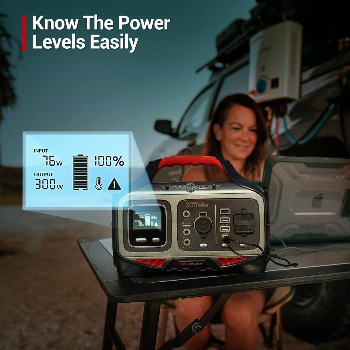 300W Portable Power Station 280wh Solar Generator with 110V AC Outlet W979389