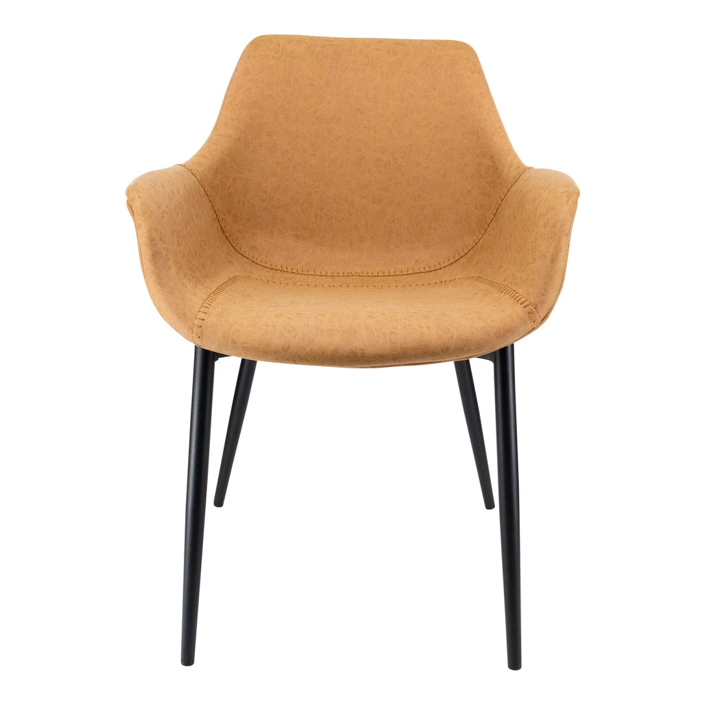 Leather Dining Arm Chair with Metal Legs Set of 4 J74587