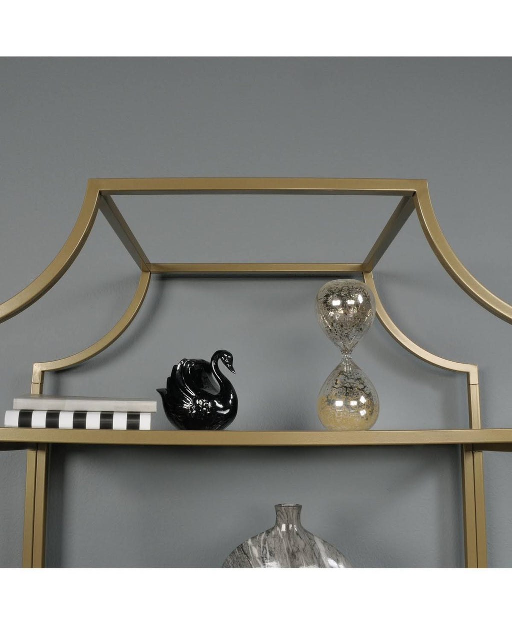 5 Shelf Bookcase, Satin Gold L728