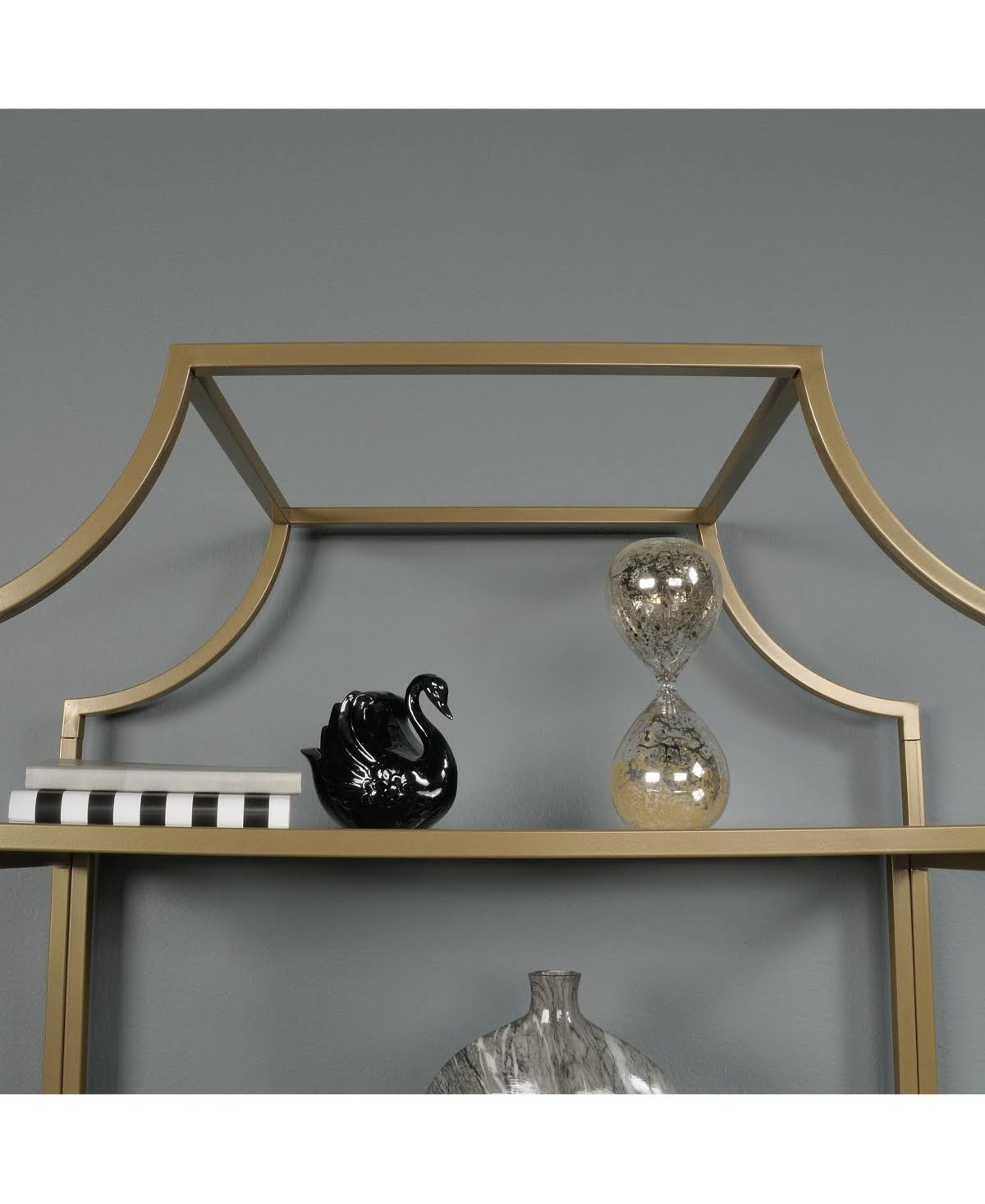 5 Shelf Bookcase, Satin Gold L728
