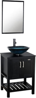 24 inch Bathroom Vanity with Ceramic Vessel Sink and Faucet A480
