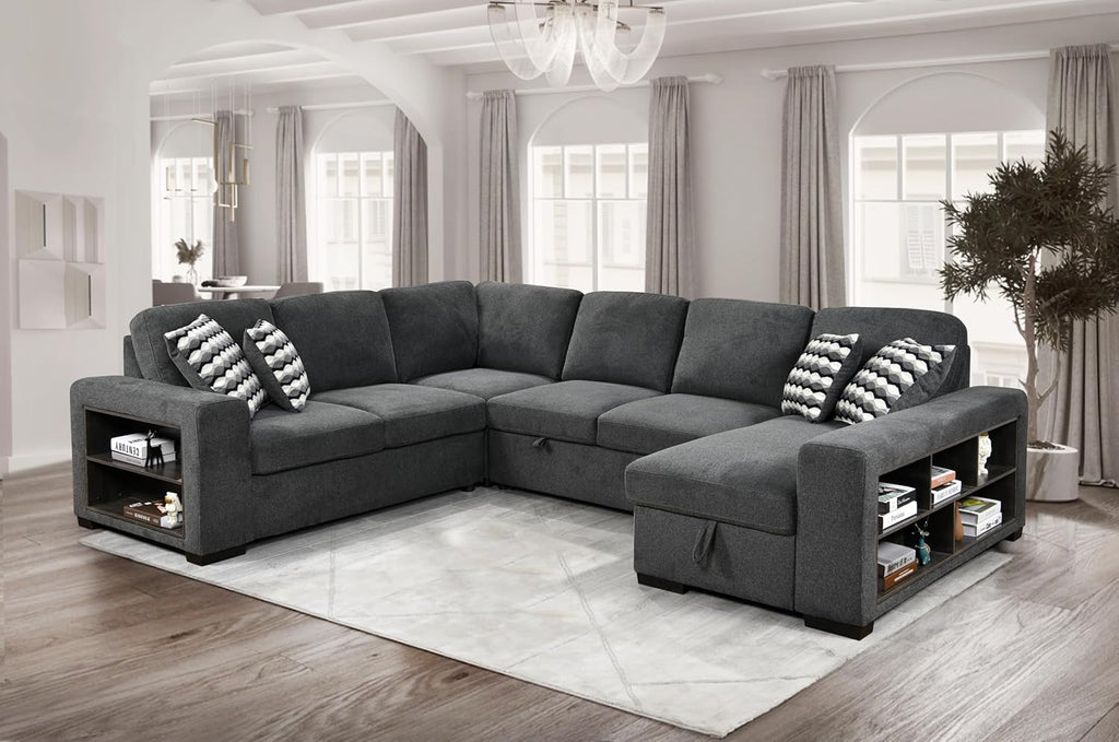 Grey Oversized Sectional Sofa with Storage G38922