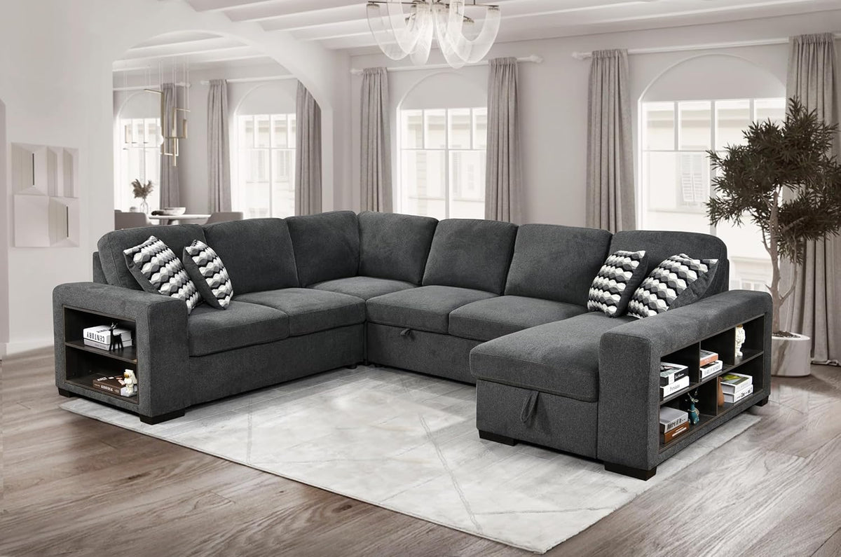 Grey Oversized Sectional Sofa with Storage G38922