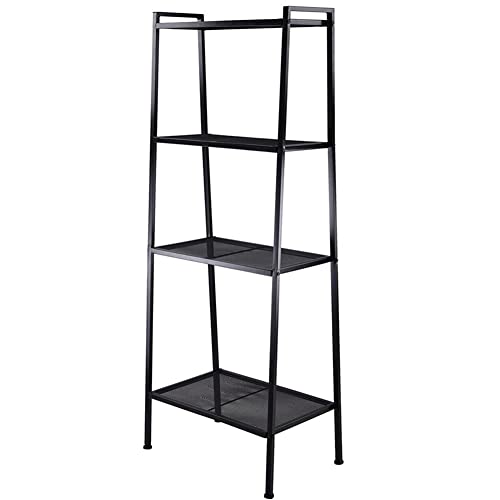 Black 4 Tier Metal Ladder Bookshelf T38125