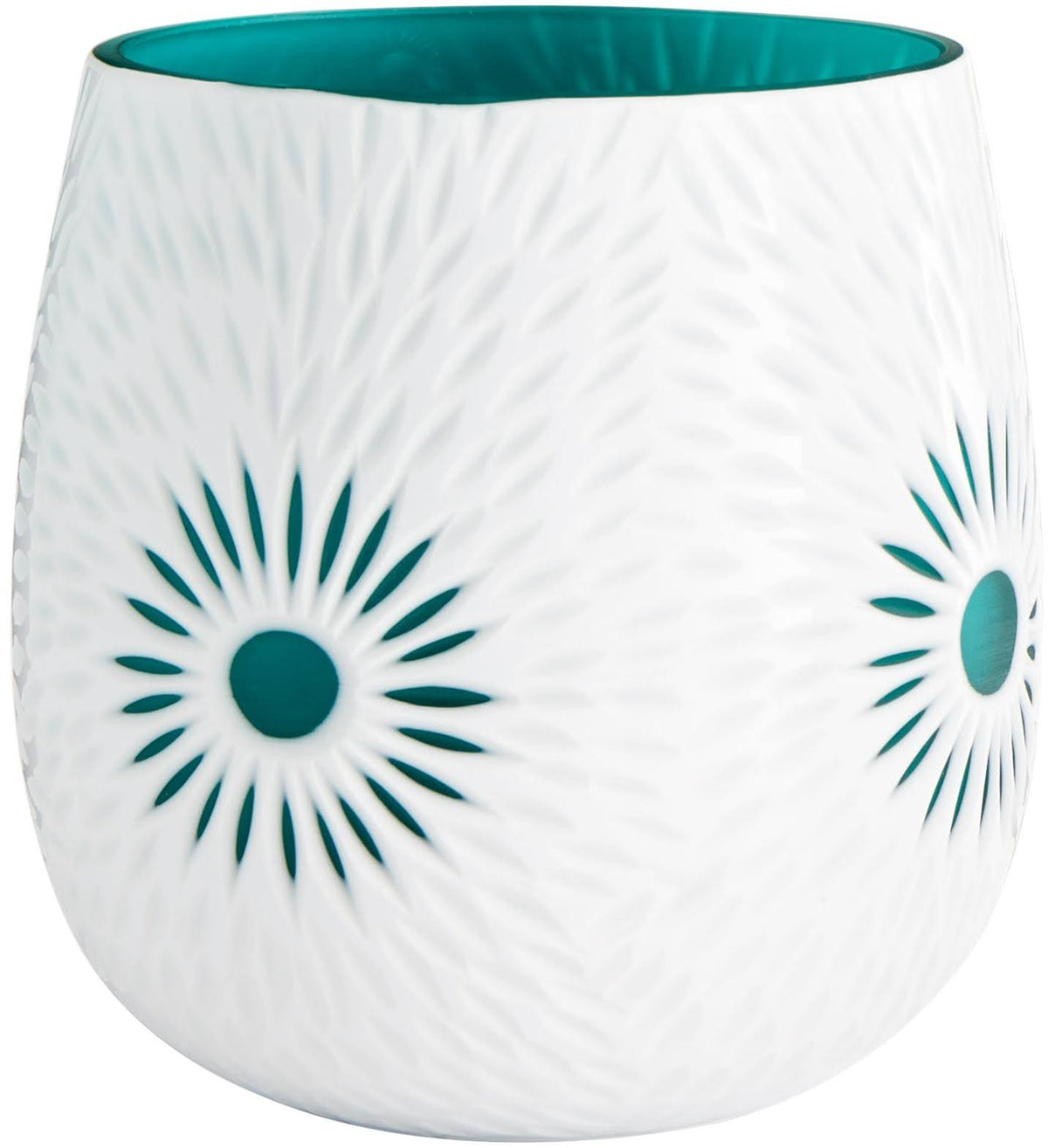 White Black Dimpled Glass Vase Z1776