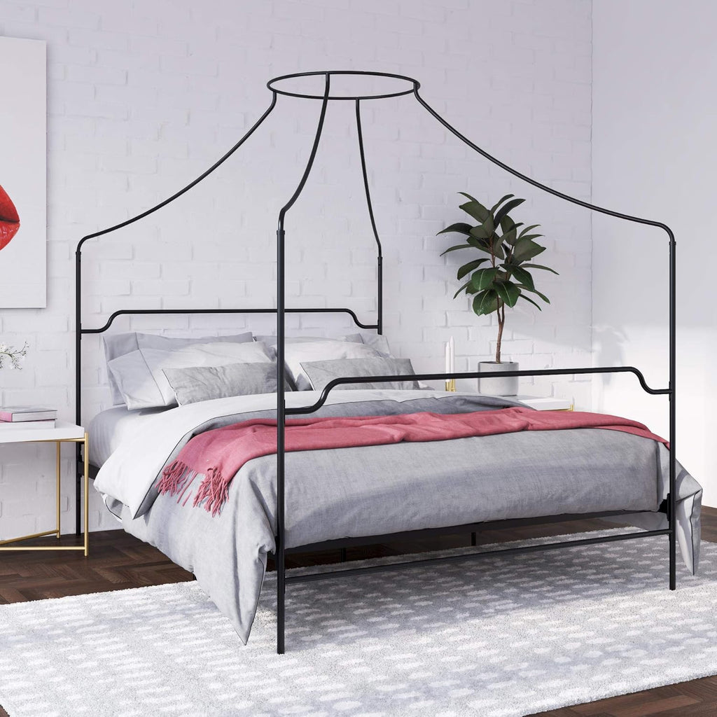 Full Size Gold Metal Canopy Bed S6206
