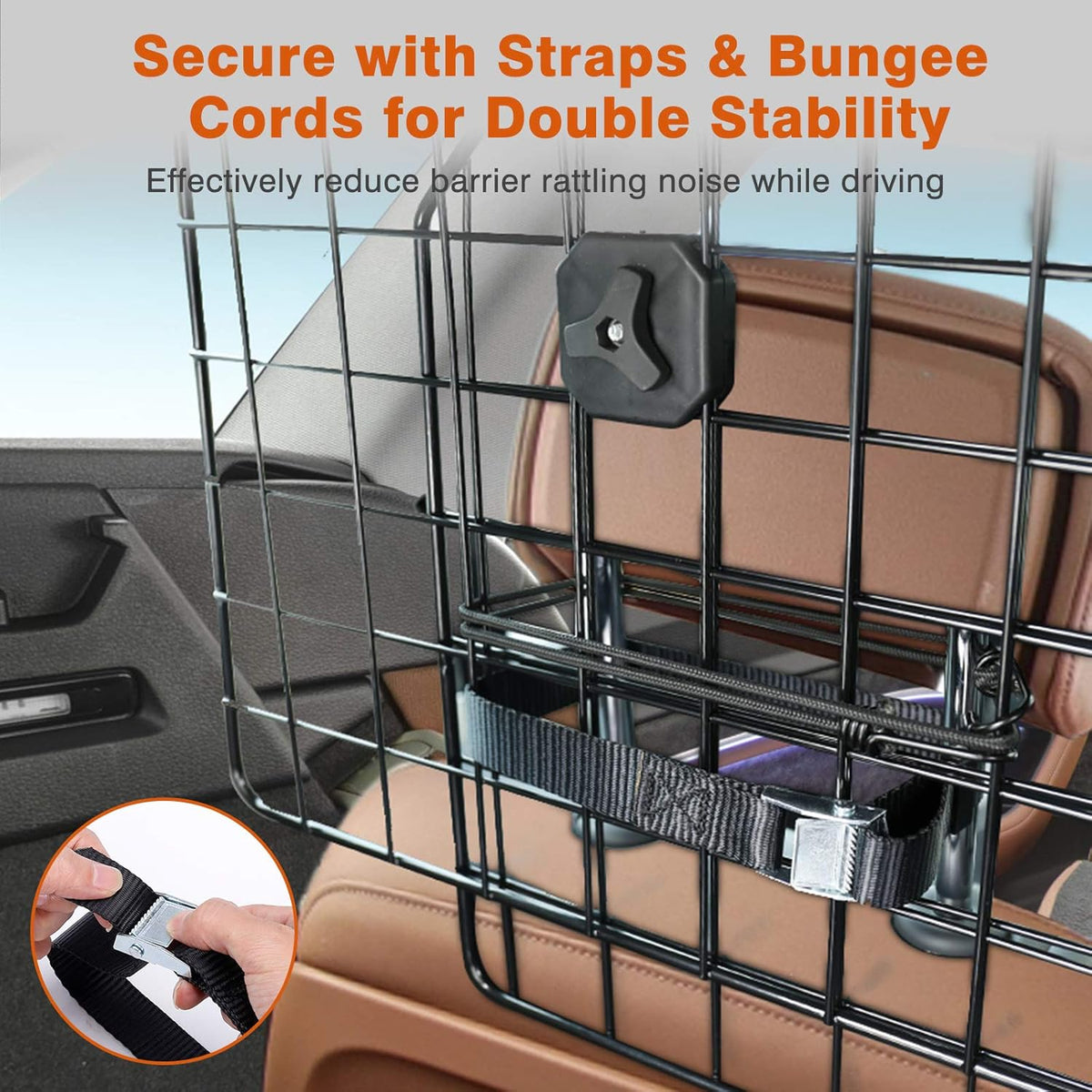 Dog Car Barrier for SUV, Extendable Metal Mesh Pack of 2 H6250