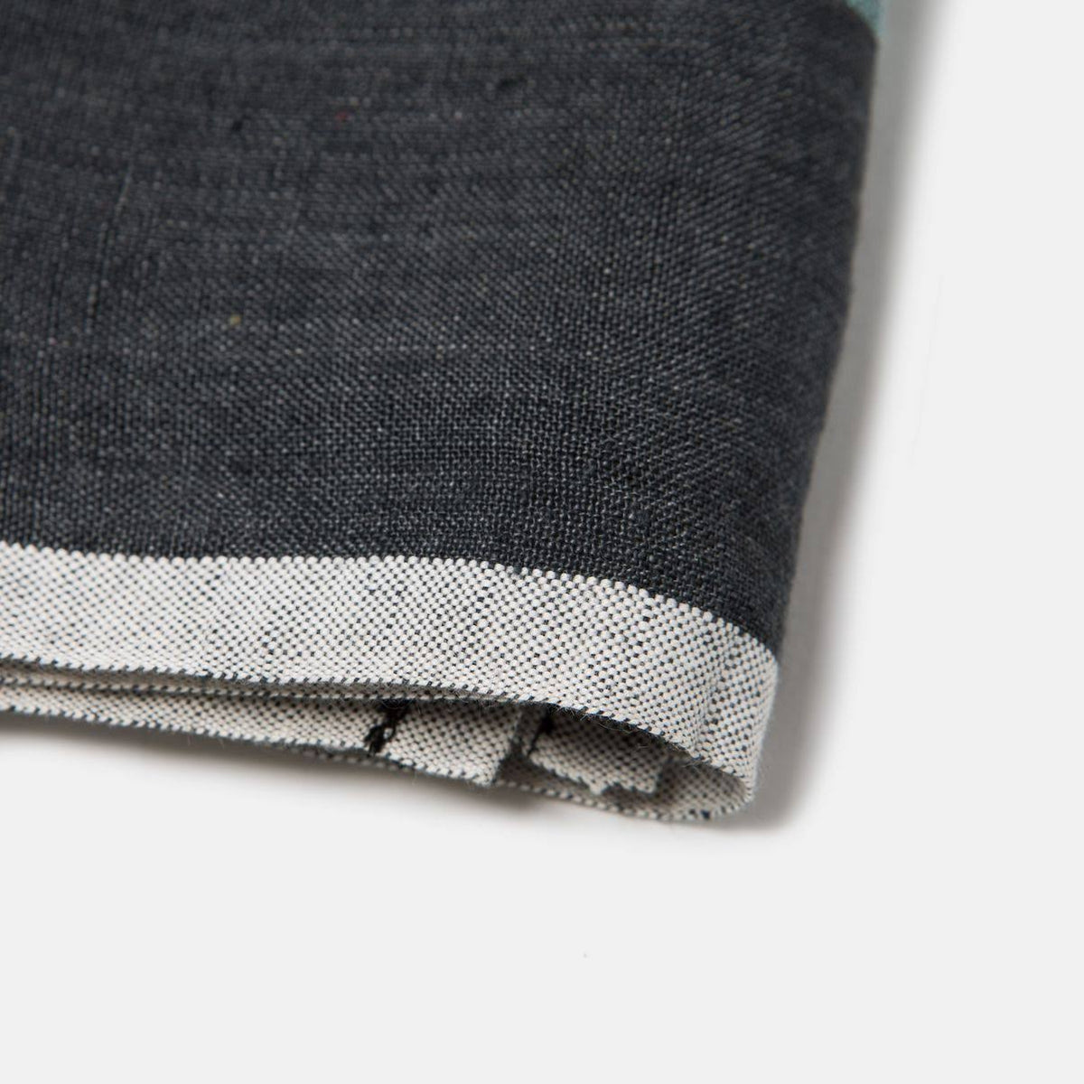 Charcoal/Aqua Laundered Linen Tea Towels, Set of 2 H7862