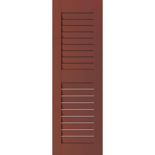 18 in. x 25 in. Real Wood Western Red Cedar Louvered Shutters Pair R664104