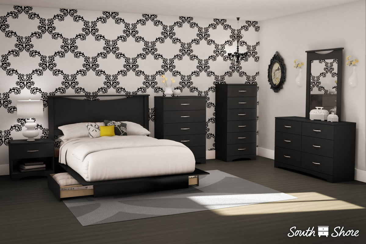 Pure Black Full/Queen Headboard H236