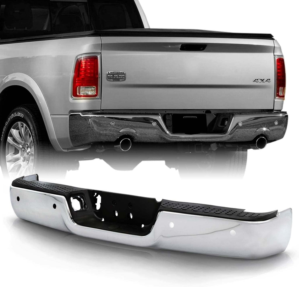 Chrome Rear Bumper Black Step Pad V673