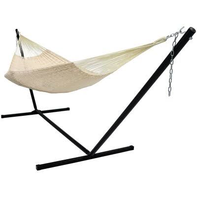 Beige Double Hammock with Stand T493679