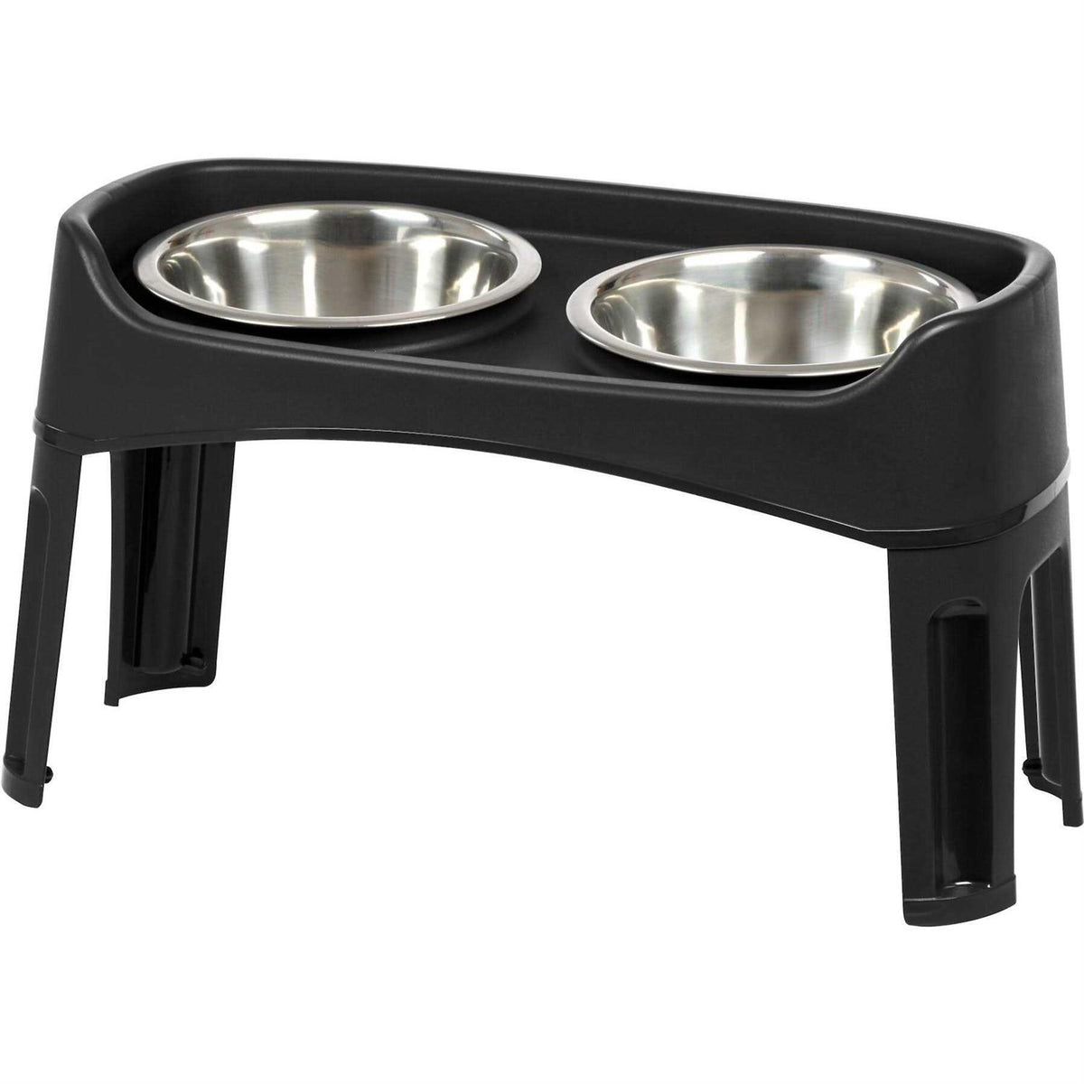 12 inch Elevated Dog Bowls with 2 Qt Stainless Steel Bowls W763