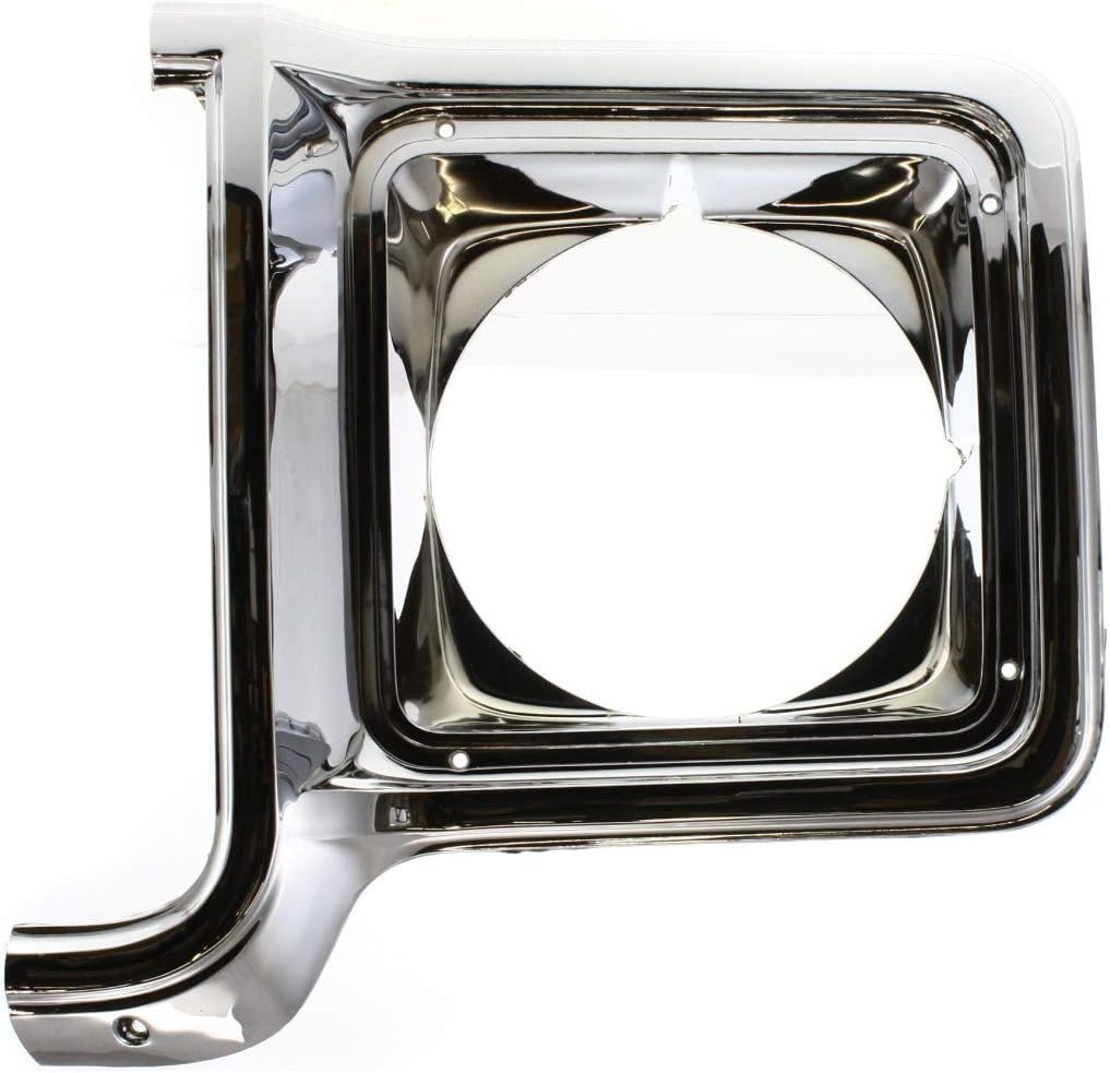 Chrome & Painted-Dark Argent Headlight Door Pair for Chevy C10 1975-1978 E4473